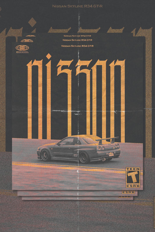 Nissan Skyline R34 GTR Poster