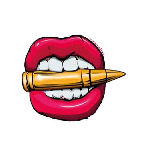 Bullet in Mouth. Sticker