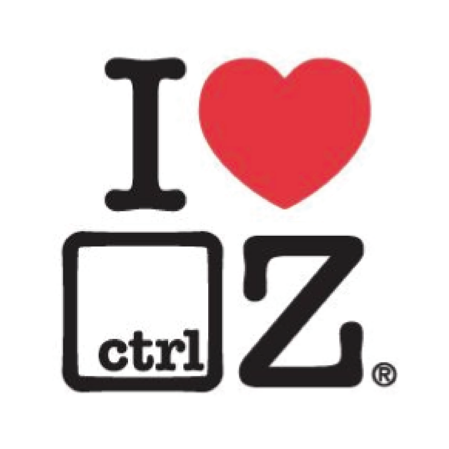 I Love Ctrl Z Sticker
