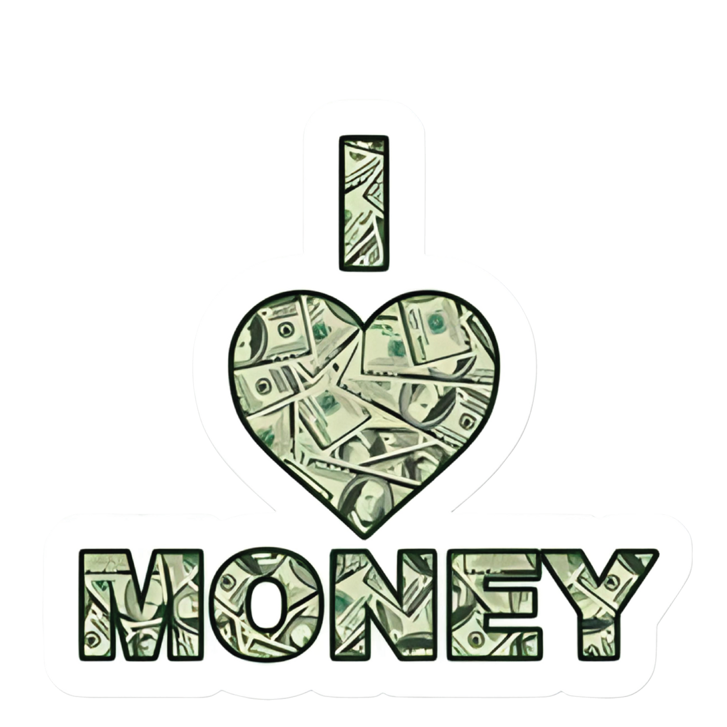 I Love Money Sticker