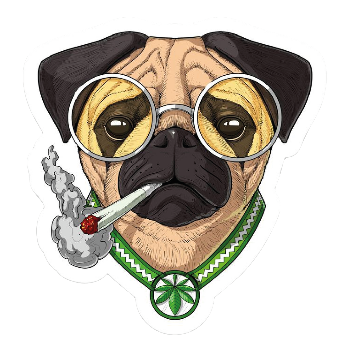 Stoner Pug Sticker