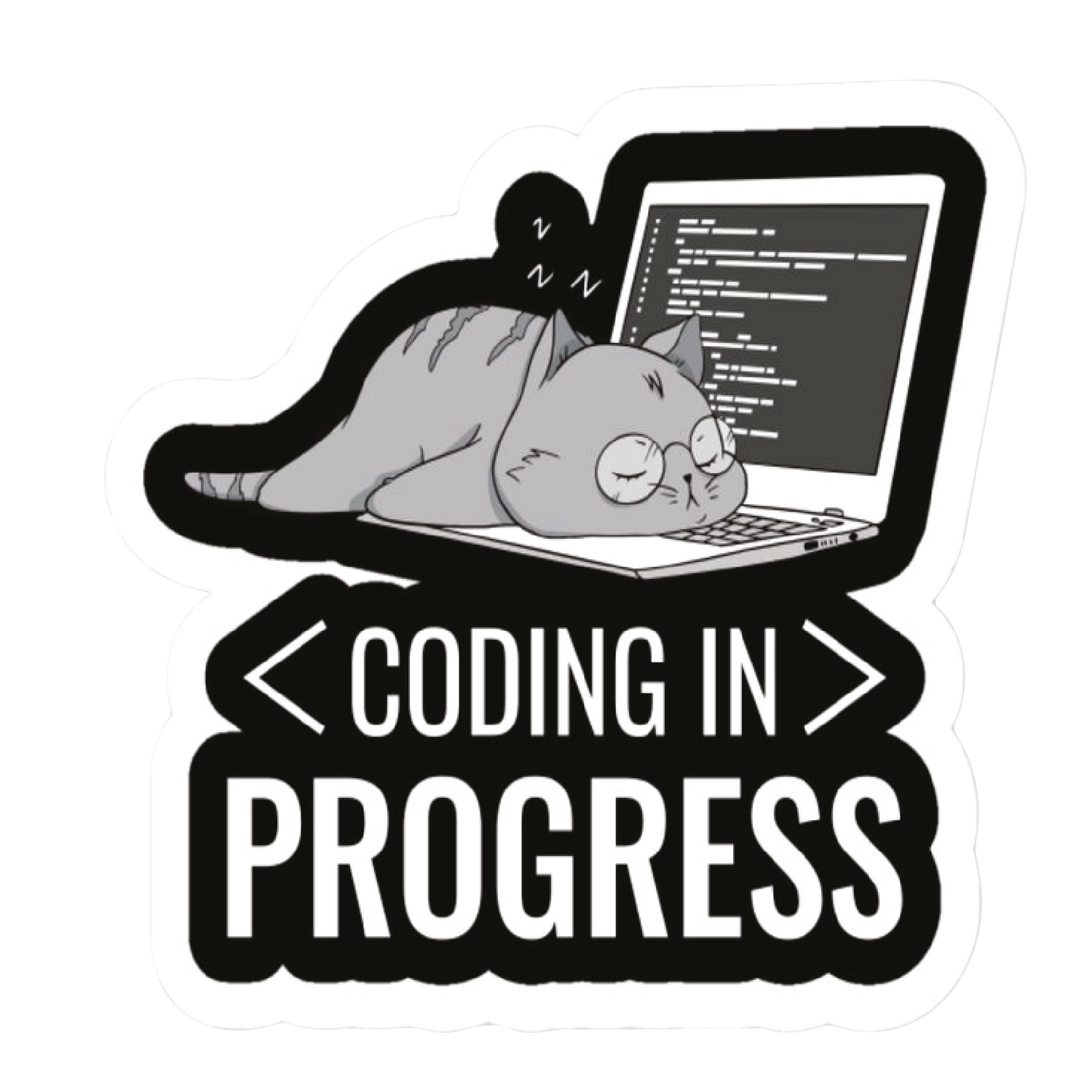 Coding in Progress. Sticker